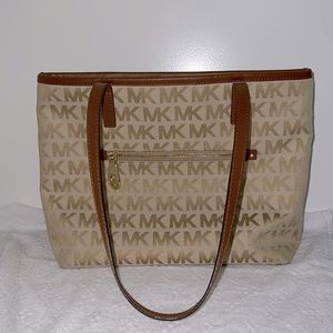 Michael Kors Tote Jacquard Signature Brown Medium Tote Bag